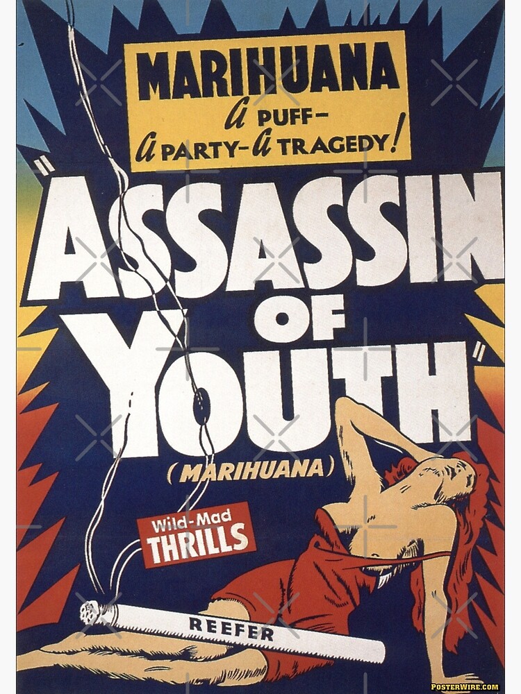 Thumbnail 3 of 3, Poster, Marihuana Assassin of Youth designed and sold by StrainSpot.