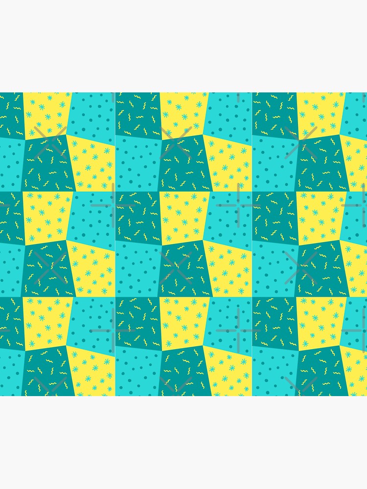 Thumbnail 3 of 3, Sticker, Confetti Quilt, Blue Yellow designed and sold by DesignsbyEH.