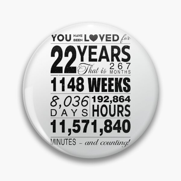 Item preview, 22 Years You Have Been Loved For 22 Years Celebration For 22nd Birthday Party 22nd Anniversary Birthday Gifts designed and sold by David David.