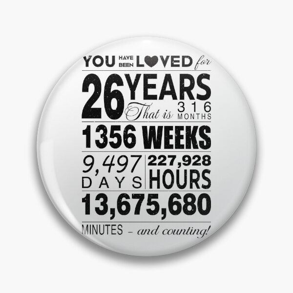 Item preview, 26 Years You Have Been Loved For 26 Years Celebration For 26th Birthday Party 26th Anniversary Birthday Gifts designed and sold by David David.