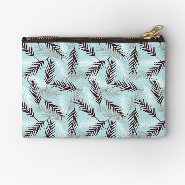 Winter Leaves Pattern Zipper Pouch