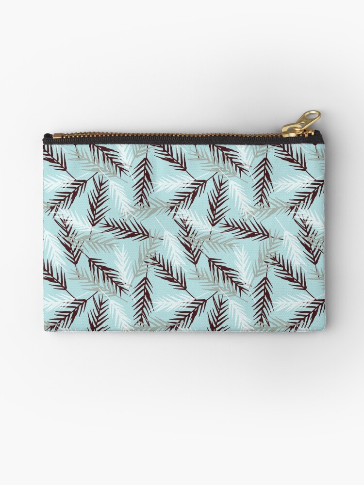 Thumbnail 1 of 4, Zipper Pouch, Winter Leaves Pattern designed and sold by DesignsbyEH.