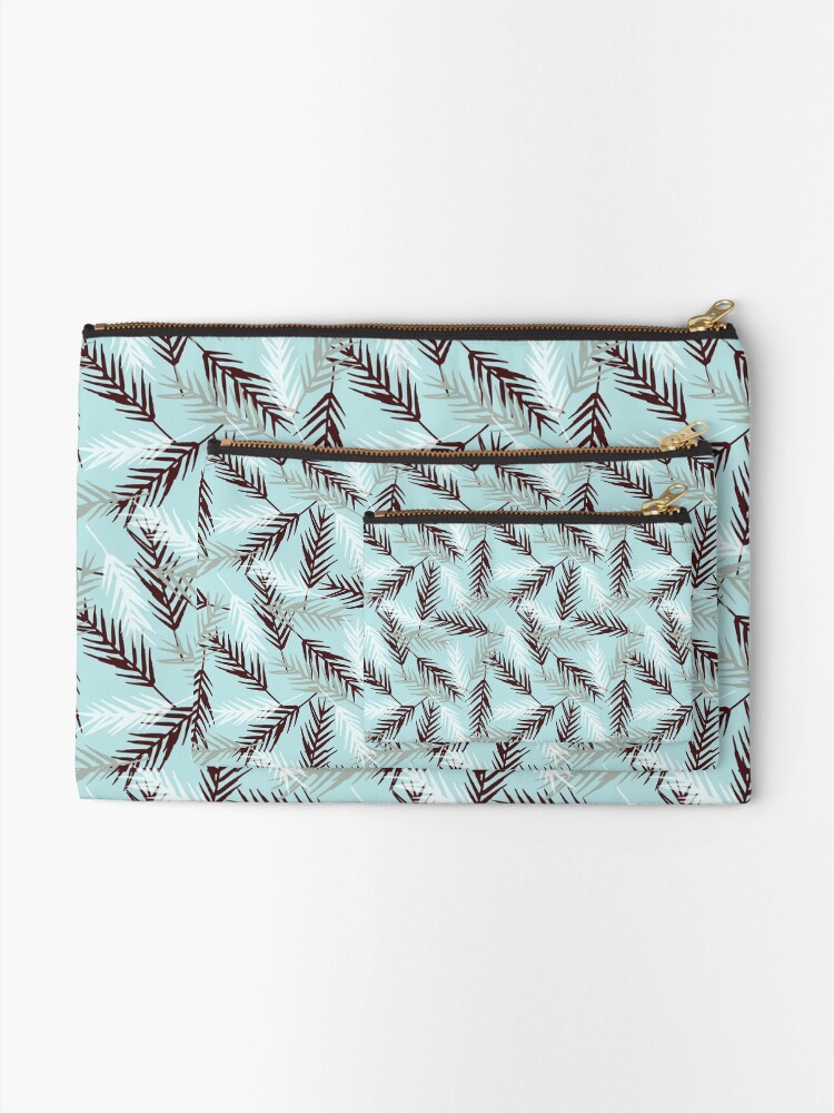 Thumbnail 2 of 4, Zipper Pouch, Winter Leaves Pattern designed and sold by DesignsbyEH.