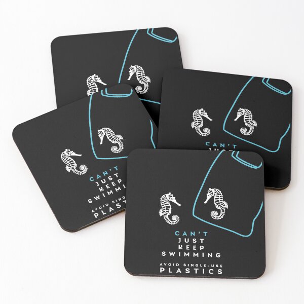 Item preview, AVOID SINGLE USE PLASTICS - BLACK designed and sold by EasyBearDesigns.