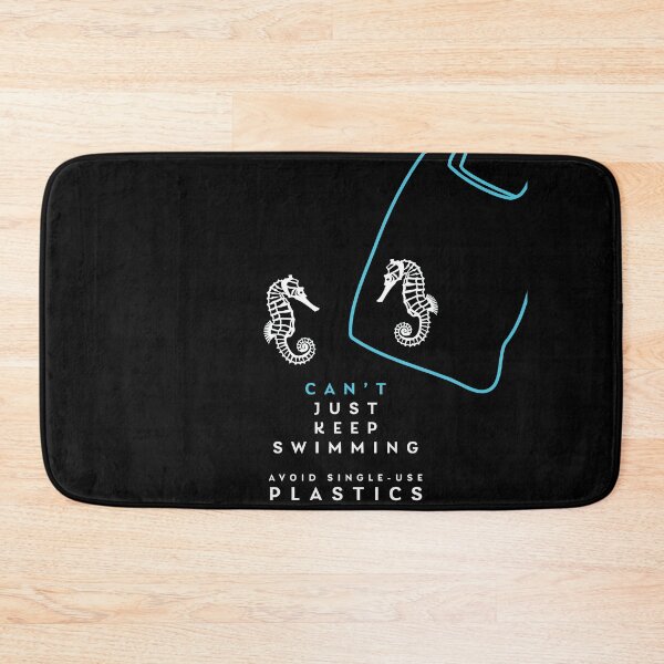Item preview, AVOID SINGLE USE PLASTICS - BLACK designed and sold by EasyBearDesigns.