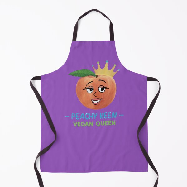 Item preview, Peachy Keen Vegan Queen, cute cartoon peach character designed and sold by Crystal Raymond.