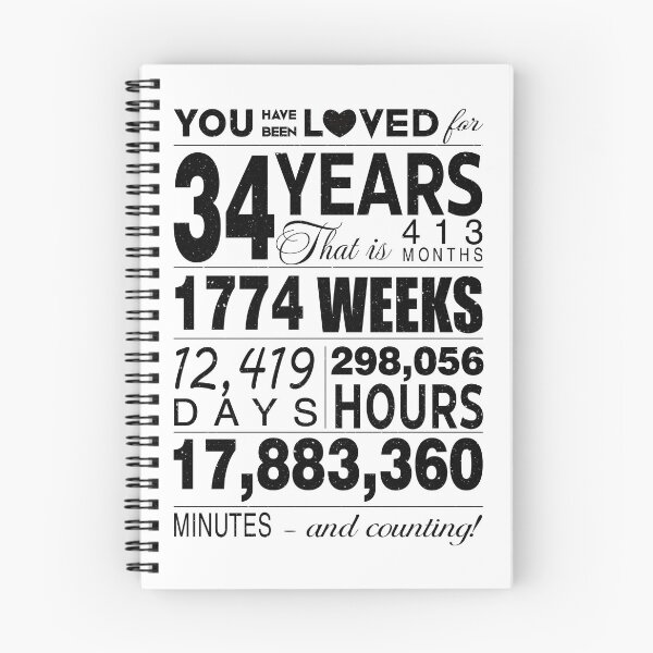 Item preview, 34 Years You Have Been Loved For 34 Years Celebration For 34th Birthday Party 34th Anniversary Birthday Gifts  designed and sold by David David.