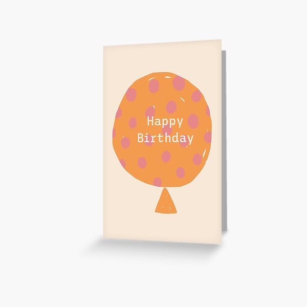 Item preview, Happy Birthday colorful minimal greeting card with balloon designed and sold by Bakulina.