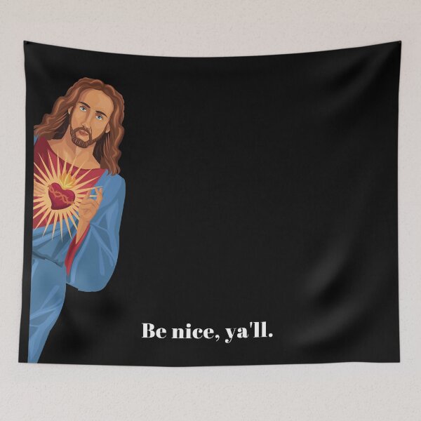 Item preview, Funny Jesus Be Nice Ya'll Religious Humor Friendly Hilarious Meme Design designed and sold by BoomDesignsUS.