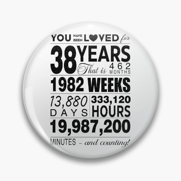 Item preview, 38 Years You Have Been Loved For 38 Years Celebration For 38th Birthday Party 38th Anniversary Birthday Gifts designed and sold by David David.