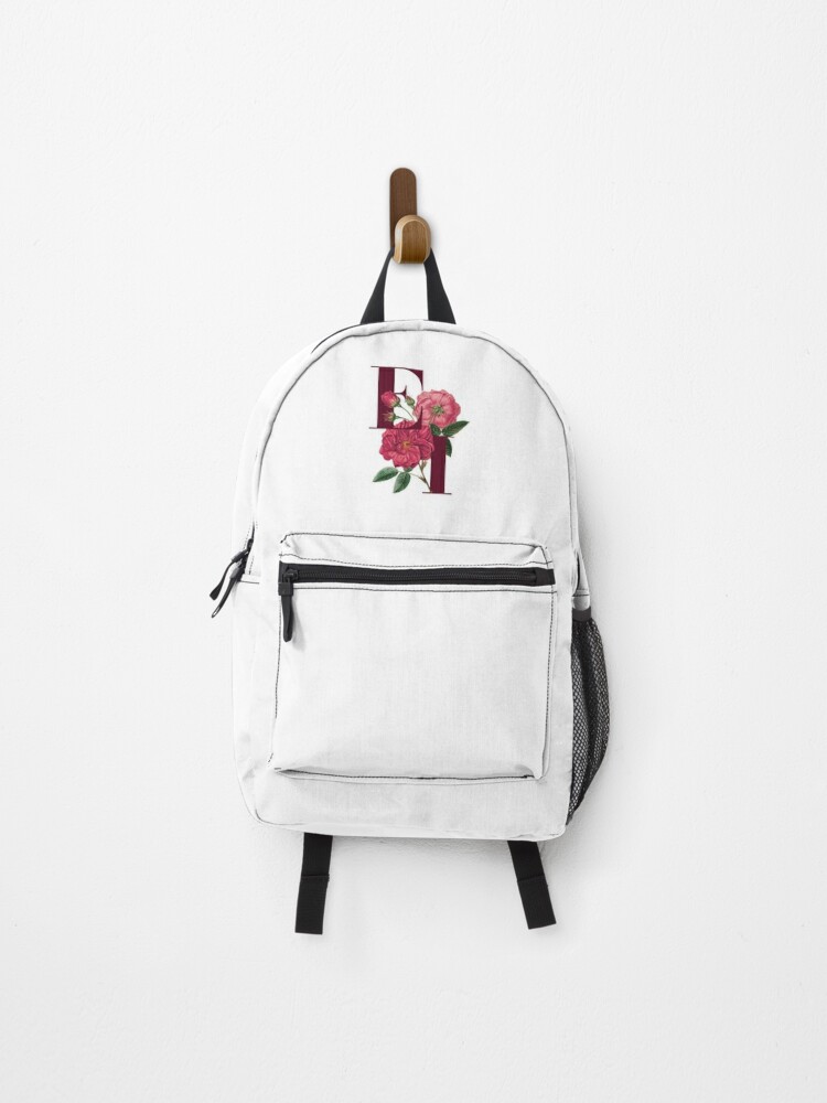E I Monogram Initials Floral Design, Customized Name Initial Uppercase  Alphabetic Letters Backpack for Sale by ZeeZooo