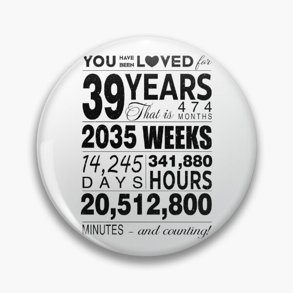 Item preview, 39 Years You Have Been Loved For 39 Years Celebration For 39th Birthday Party 39th Anniversary Birthday Gifts designed and sold by David David.
