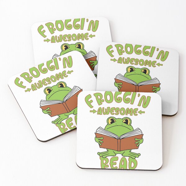 Item preview, Cottagecore Frog FROGGI'N AWESOME READ Pun designed and sold by KatesFunnyArt.