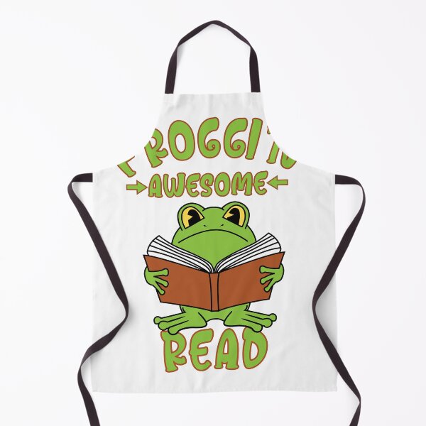 Item preview, Cottagecore Frog FROGGI'N AWESOME READ Pun designed and sold by KatesFunnyArt.