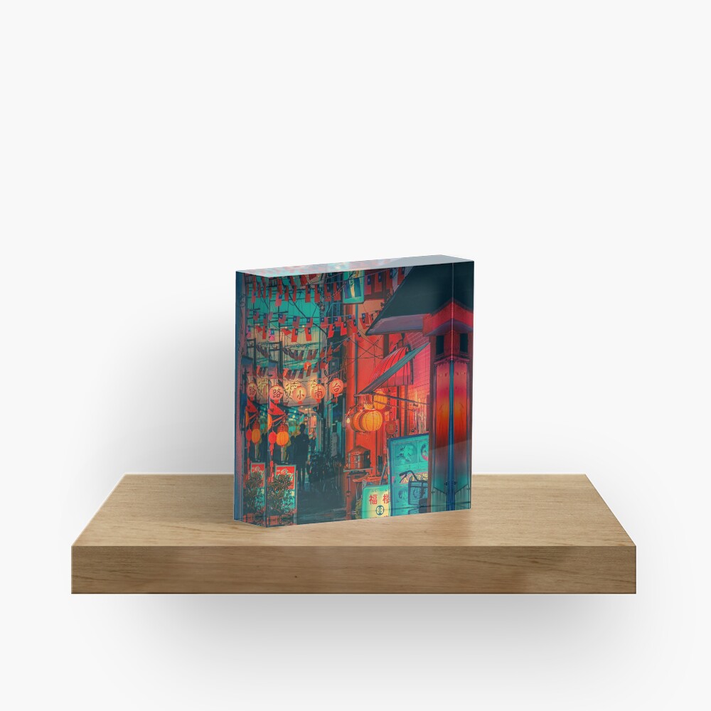 16 Years - Japan Night Photo Acrylic Block