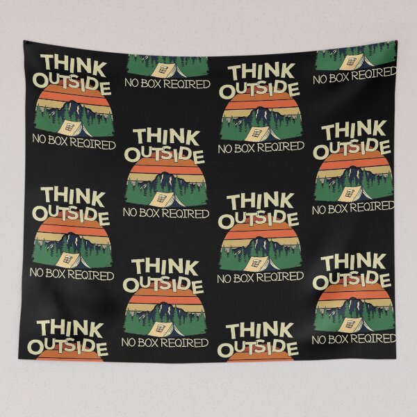 Item preview, Think outside no box required - gift for hiking, mountains, nature lovers designed and sold by hyggekrog.