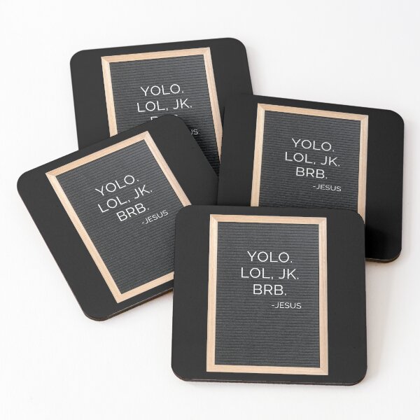 Item preview, Funny Jesus Yolo LOL JK BRB Letterboard Religious Humor Friendly Hilarious Meme Sticker designed and sold by BoomDesignsUS.