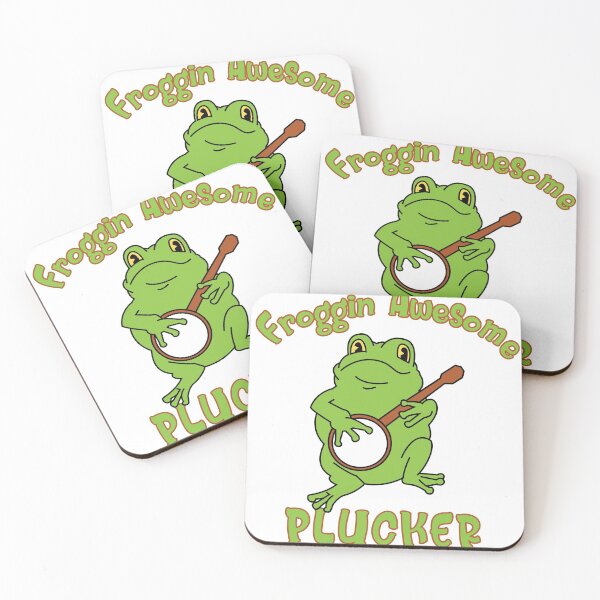 Item preview, Cottagecore Frog FROGGI'N AWESOME PLUCKER BANJO Pun designed and sold by KatesFunnyArt.