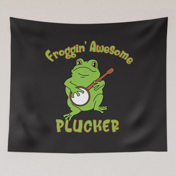 Item preview, Cottagecore Frog FROGGI'N AWESOME PLUCKER BANJO Pun designed and sold by KatesFunnyArt.