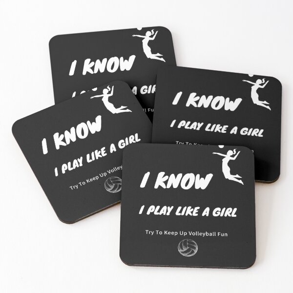 Item preview, I Know I Play Like A Girl Try To Keep Up Volleyball Fun Shirt designed and sold by stylism.