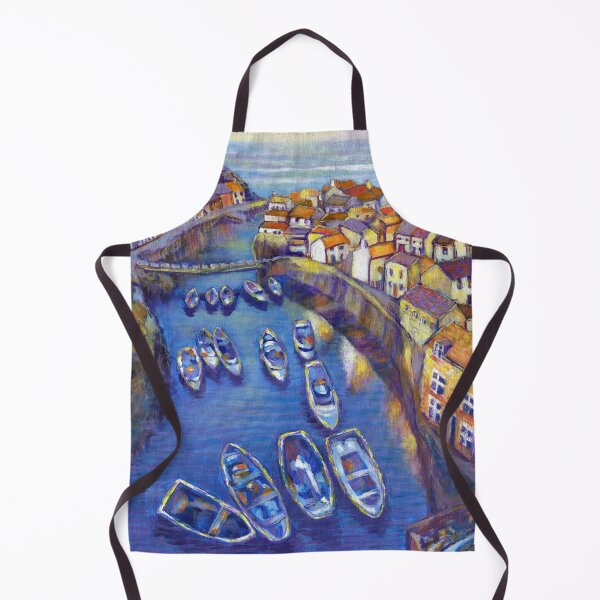 Item preview, Staithes Harbour, North Yorkshire, seaside art painting designed and sold by Marion Yeo.