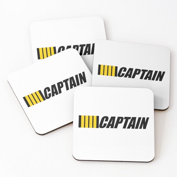 Item preview, Captain typography Pilot 4 gold Stripes on Black design designed and sold by pilothangout.