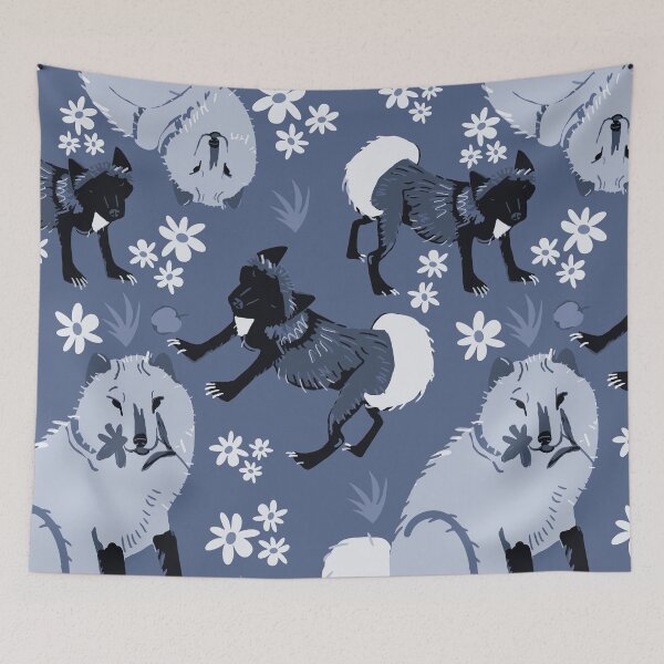 Item preview, Arctic Fox vector art blue designed and sold by EskTuulispaa.