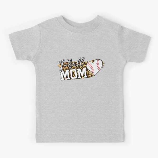 Tball Mom Baseball Mom Leopard Mother's Day Kids T-Shirt