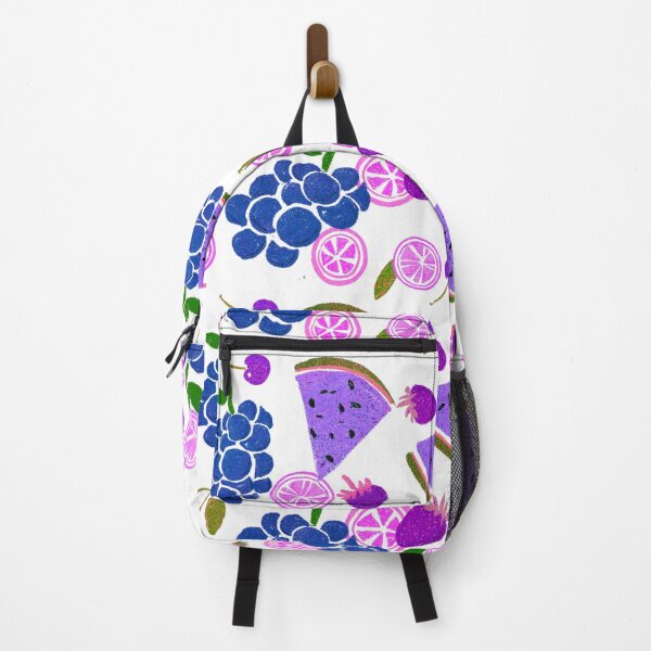 Item preview, Melon and friends illustration, grapes, cherry, strawberry, orange, watermelon, pink, purple, red, yellow, orange, green, white. designed and sold by creativeshell.