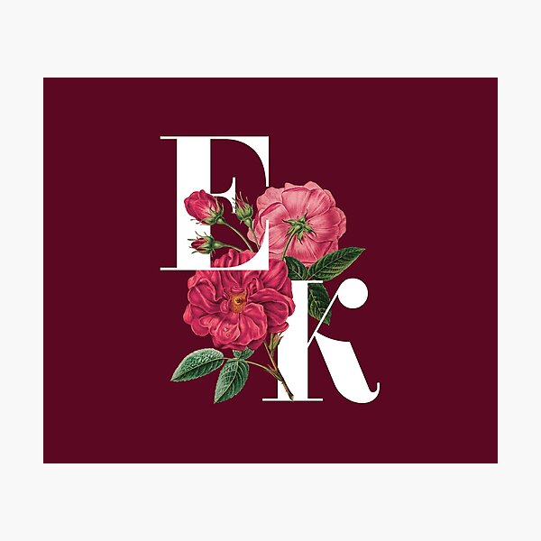 e o monogram initials floral design customized name initial uppercase alphabetic letters photographic print by zeezooo redbubble