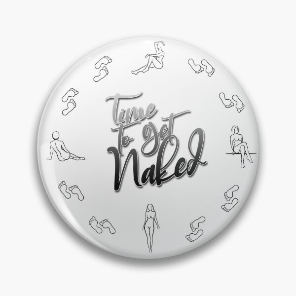 Item preview, Time to get Naked Clock with Naturist Silhouettes and Foot Prints designed and sold by NaturistGifts.