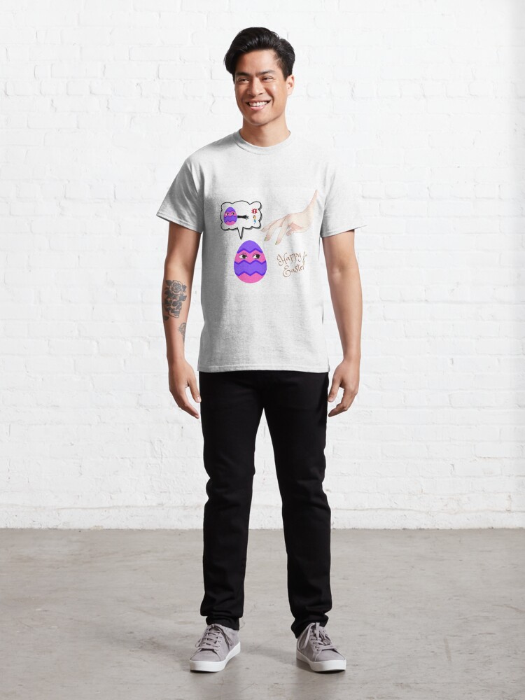 Thumbnail 3 of 7, Classic T-Shirt, Happy easter - crazy egg and man designed and sold by ceca95.