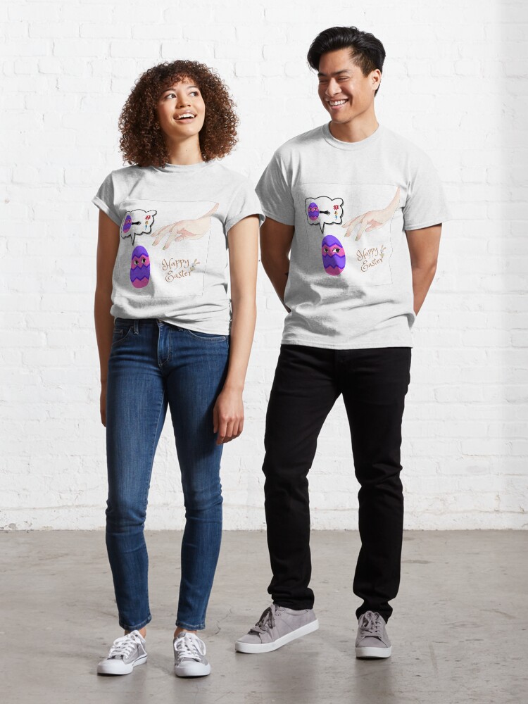Thumbnail 1 of 7, Classic T-Shirt, Happy easter - crazy egg and man designed and sold by ceca95.
