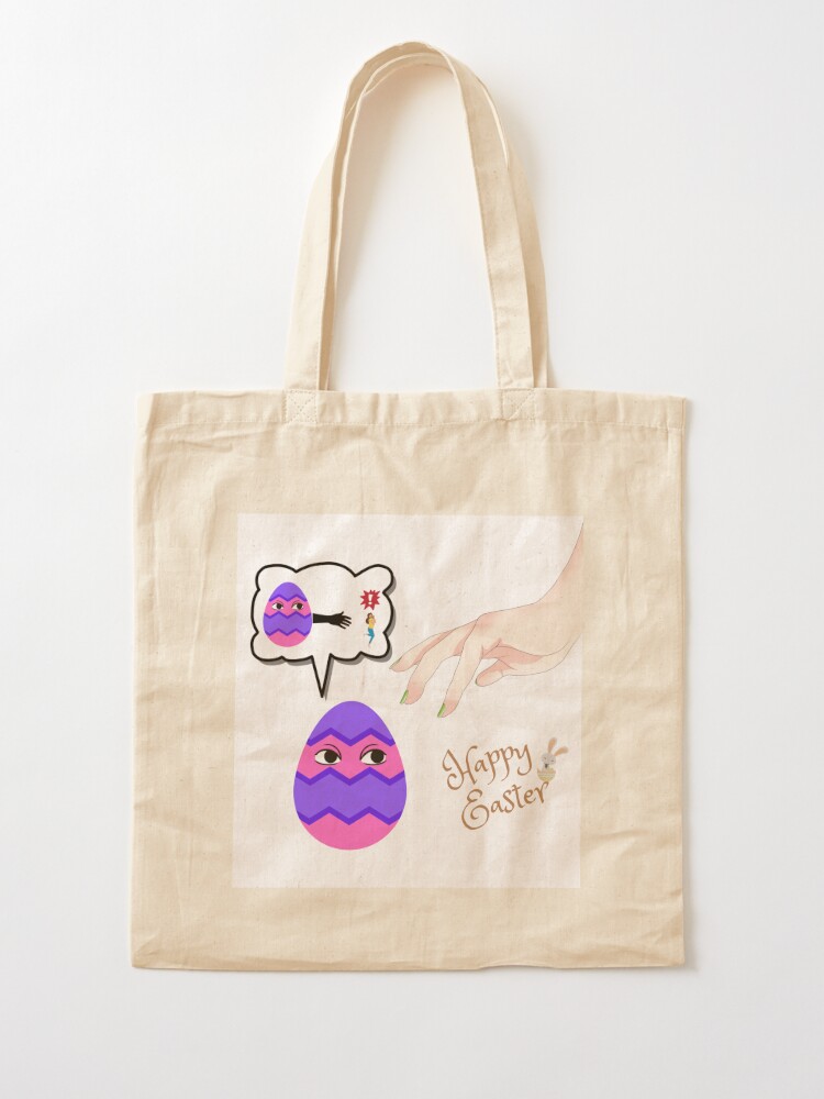 Alternate view of Happy easter - crazy egg and man Tote Bag
