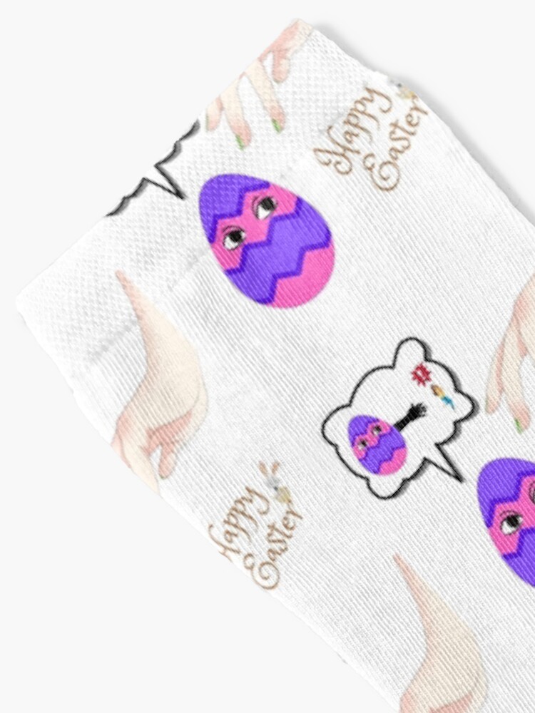 Alternate view of Happy easter - crazy egg and man Socks