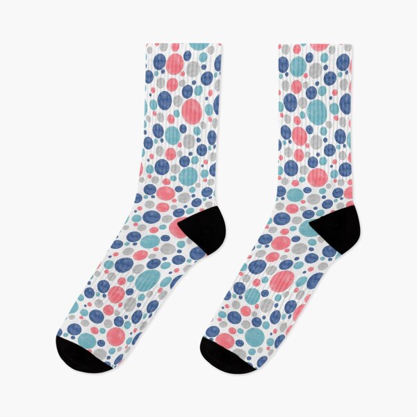 Item preview, Go With The Flow Nautical Polkadots in Coral and Aqua Blue designed and sold by KrisInStitches.