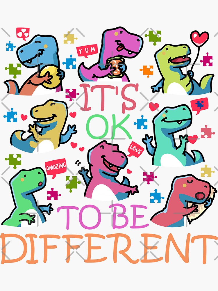 Autism Dino and Awareness for Autistic Spectrum T-rex Lover by CWartDesign