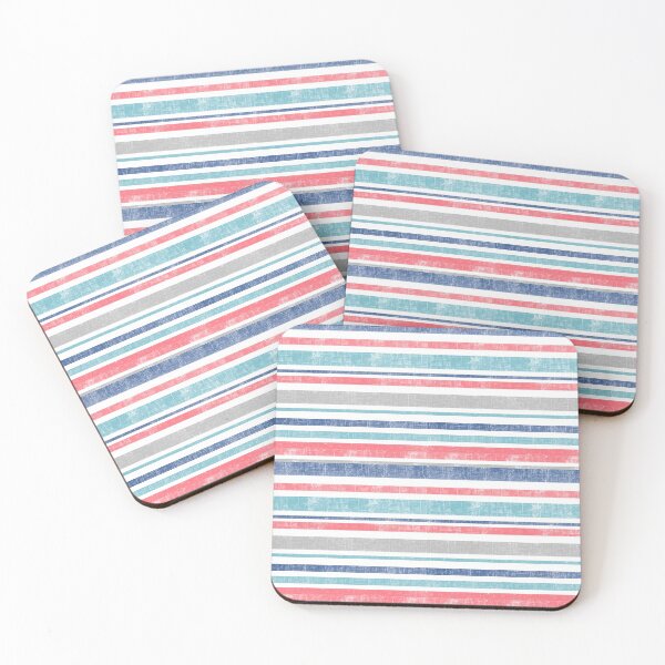 Artikelvorschau, Gehen Sie mit den Flow Nautical Stripes in Blue Aqua und Coral entworfen und verkauft von KrisInStitches.