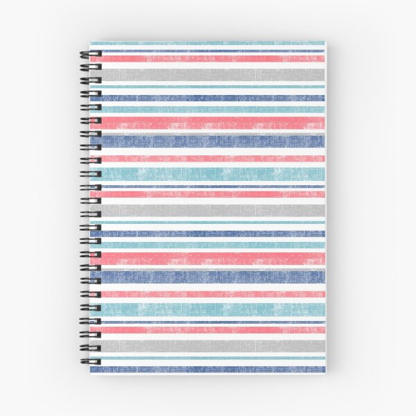 Item preview, Go With The Flow Nautical Stripes in Blue Aqua and Coral designed and sold by KrisInStitches.