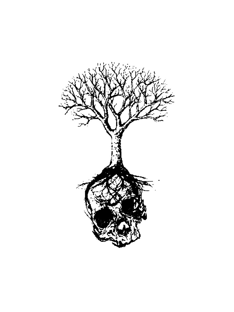 Skull and Tree Graphic T-Shirt by np0341
