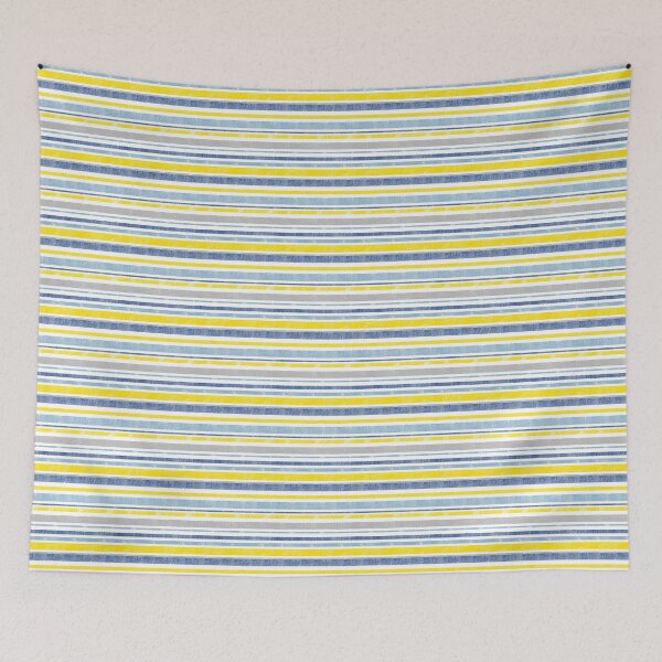 Item preview, Déjate llevar por las rayas náuticas en azul aguamarina y amarillo designed and sold by KrisInStitches.