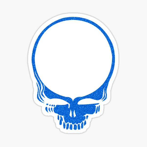 Skull Print with Blue Lava Plasma Texture Sticker