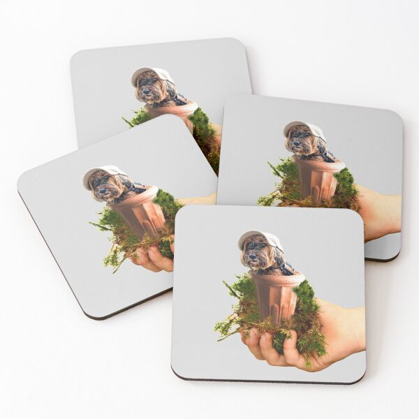 Item preview, Dog Stickers: Dog in a pot with grass designed and sold by Memiefy.