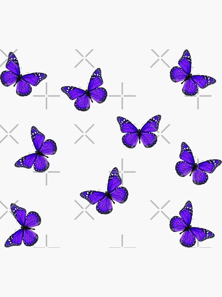 "Purple butterfly emoji cute kawaii epilepsy awareness " Sticker for