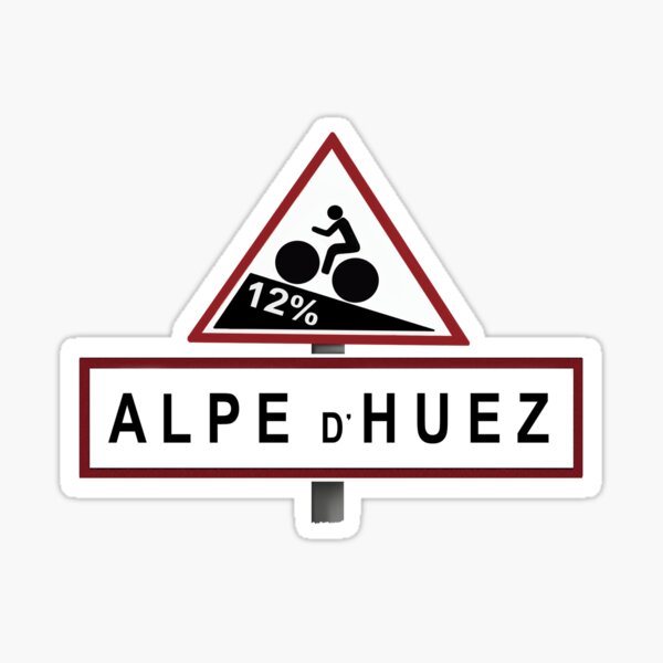 Panneau de signalisation de l'Alpe d'Huez Sticker