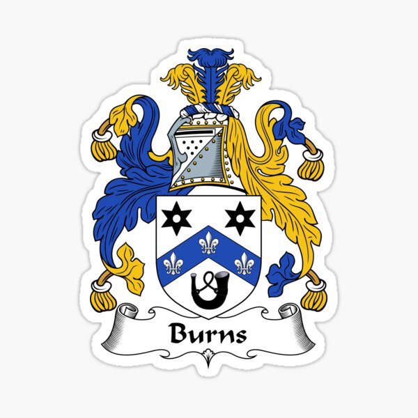 "Burns Coat of Arms / Burns Family Crest" Sticker for Sale by