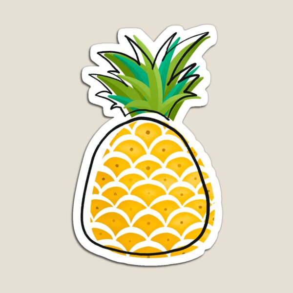 Light blue hand drawn pineapples Magnet