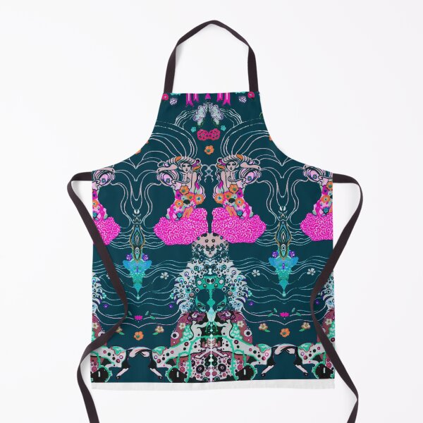 Item preview, WOMAN AMONG FLOWERS AND CENTAUR Fuchsia Orange Green White Art Nouveau Gustav Klimt Pattern designed and sold by BulganLumini.