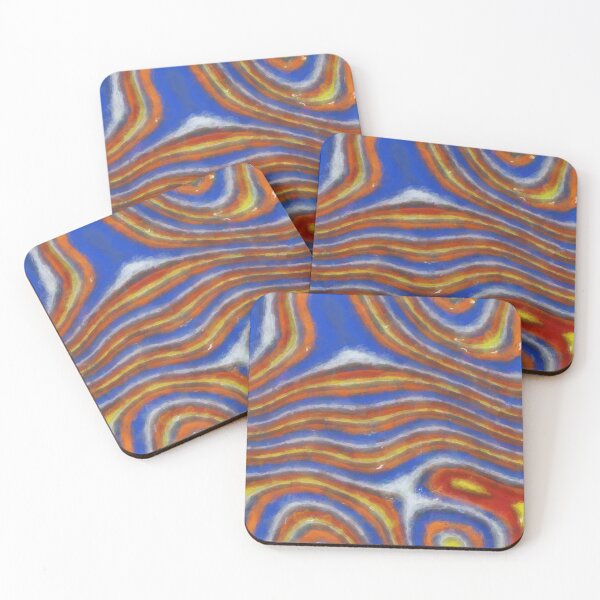 Item preview, brushed patterns blue yellow waves designed and sold by Filigranas Digitales.