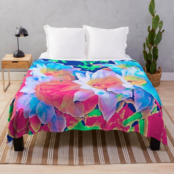 Item preview, Aqua Blue Pink mezclar colores flores de Iritof designed and sold by iritof.